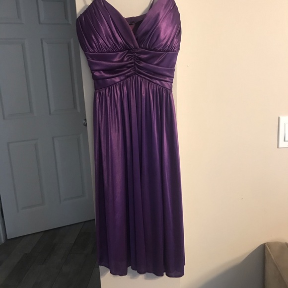 purple semi dresses